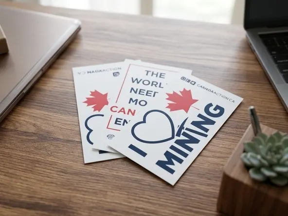 Canada Action Environmental Stickers, stickers displayed on workspace desk