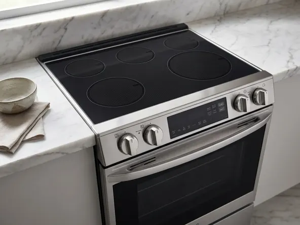 Win an LG Induction Cooking Range, elegant kitchen countertop detail shot
