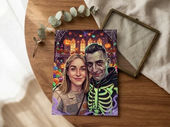 Free 8x10 Zombie Photo Print from CVS, framed print on natural wood surface