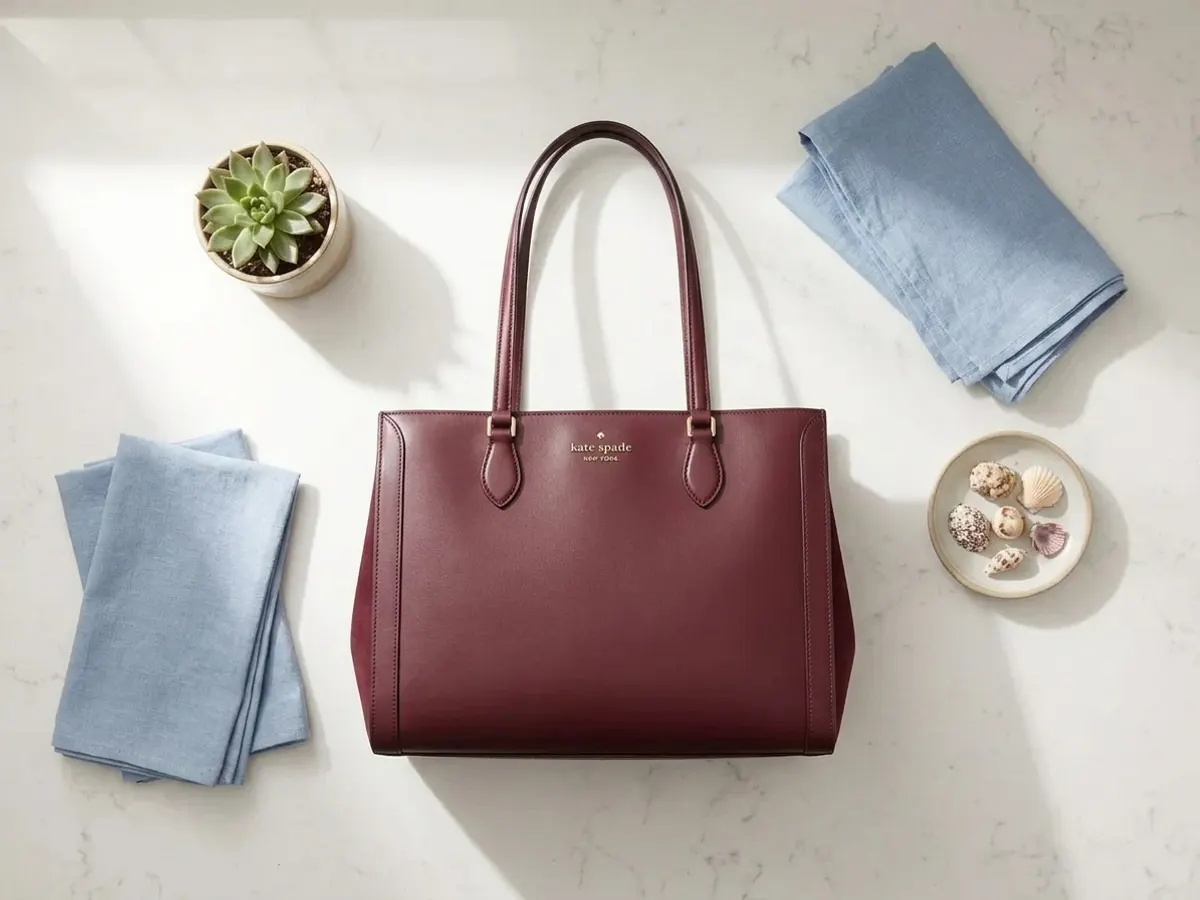 Enter to Win a FREE Kate Spade Tote from Kensington Books, flat lay with plant and coastal accents