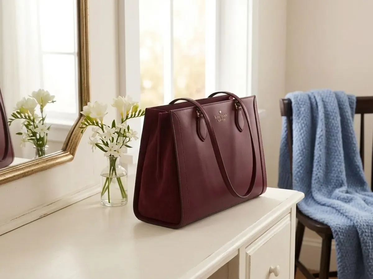 Enter to Win a FREE Kate Spade Tote from Kensington Books, vanity styling with flowers and mirror