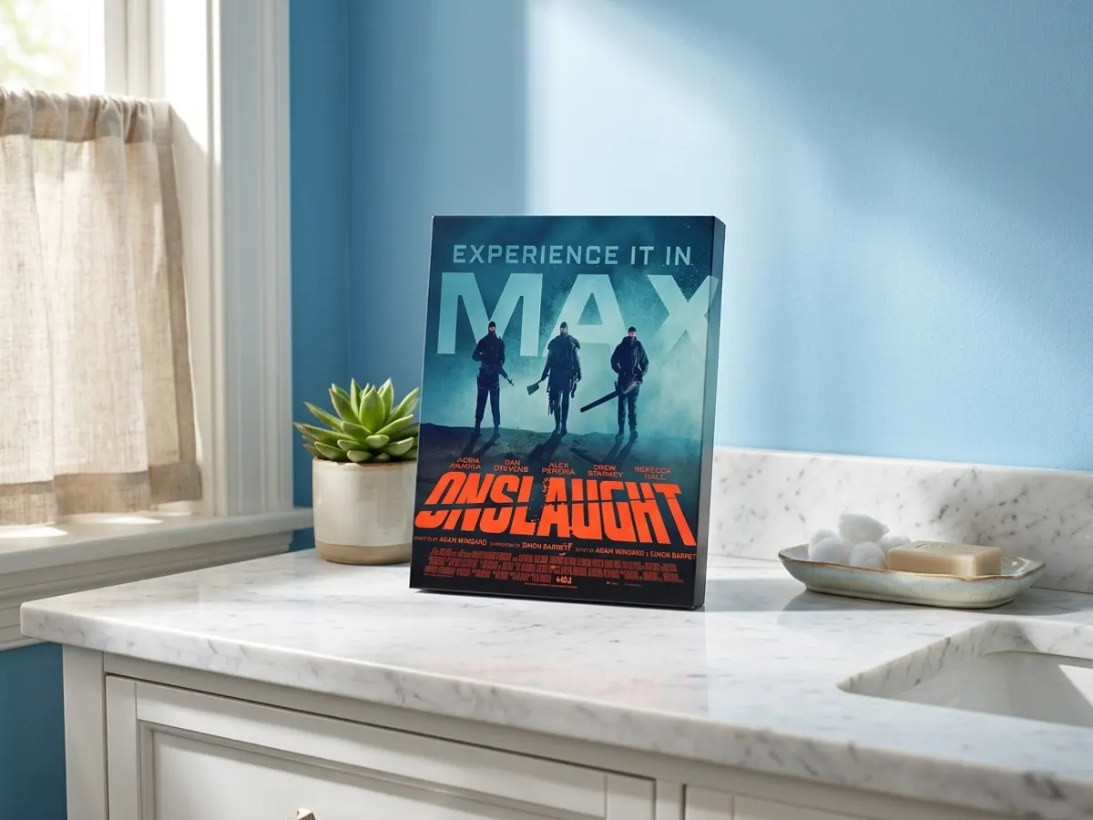 Be Among the First to See ONSLAUGHT for FREE, bathroom vanity in natural daylight