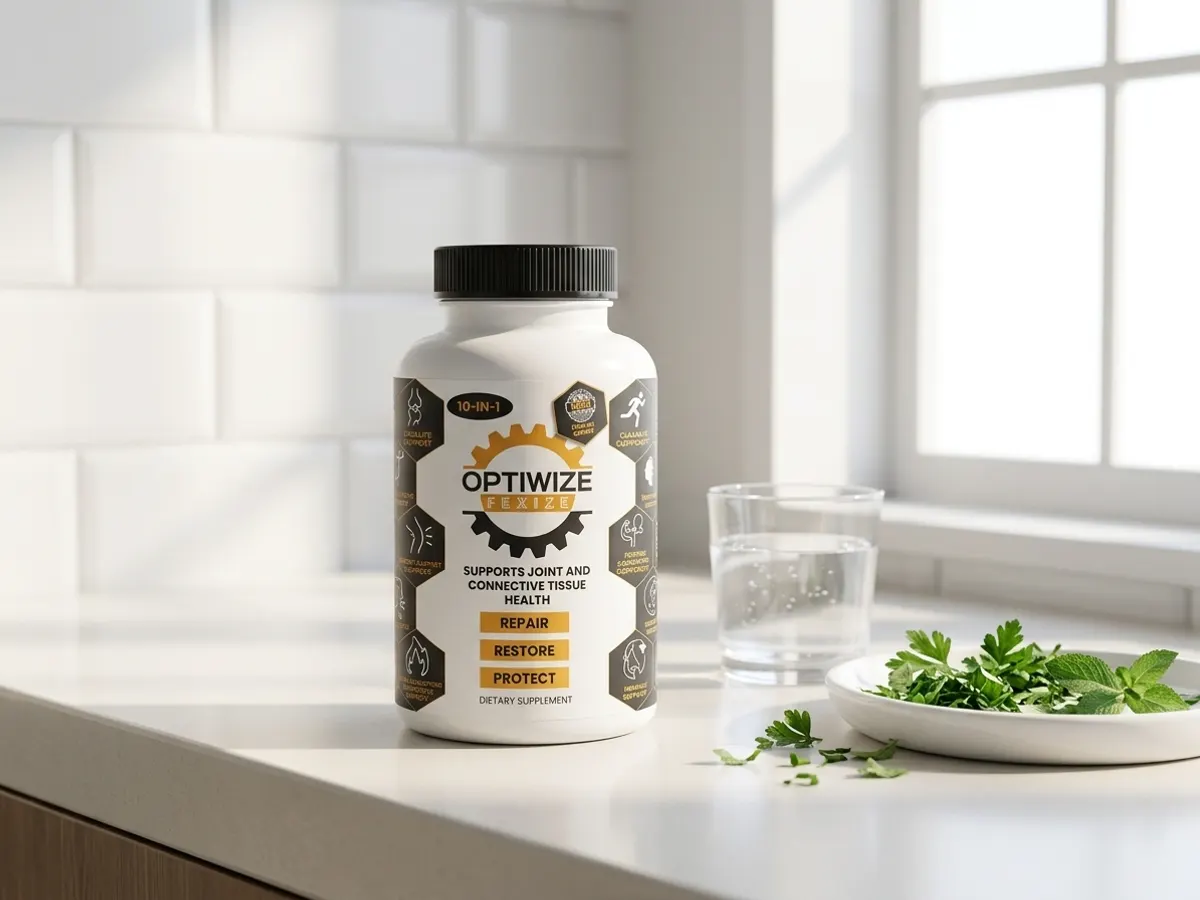 OptiWize Is Giving Away FREE Full-Size Supplements, product styled on bright bathroom counter