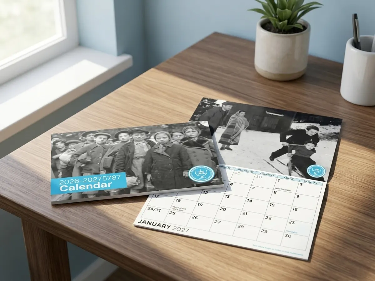 FREE JDC Jewish Calendar, Request Yours Today, calendar positioned on home office desk