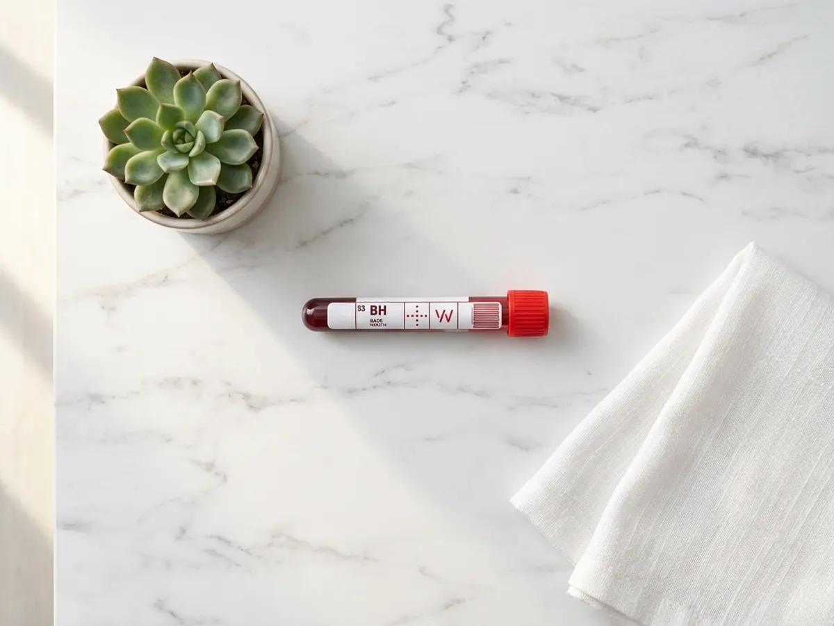 WHOOP Is Offering a FREE $69 Health Panel, overhead flat lay on marble surface