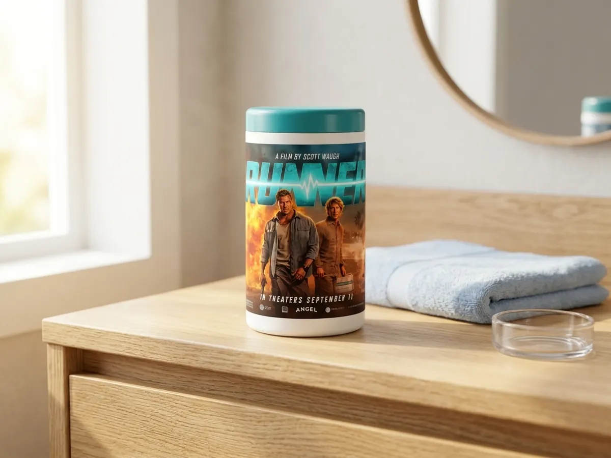 Movie Fans: Get a FREE Ticket to Runner, product positioned on bathroom vanity counter