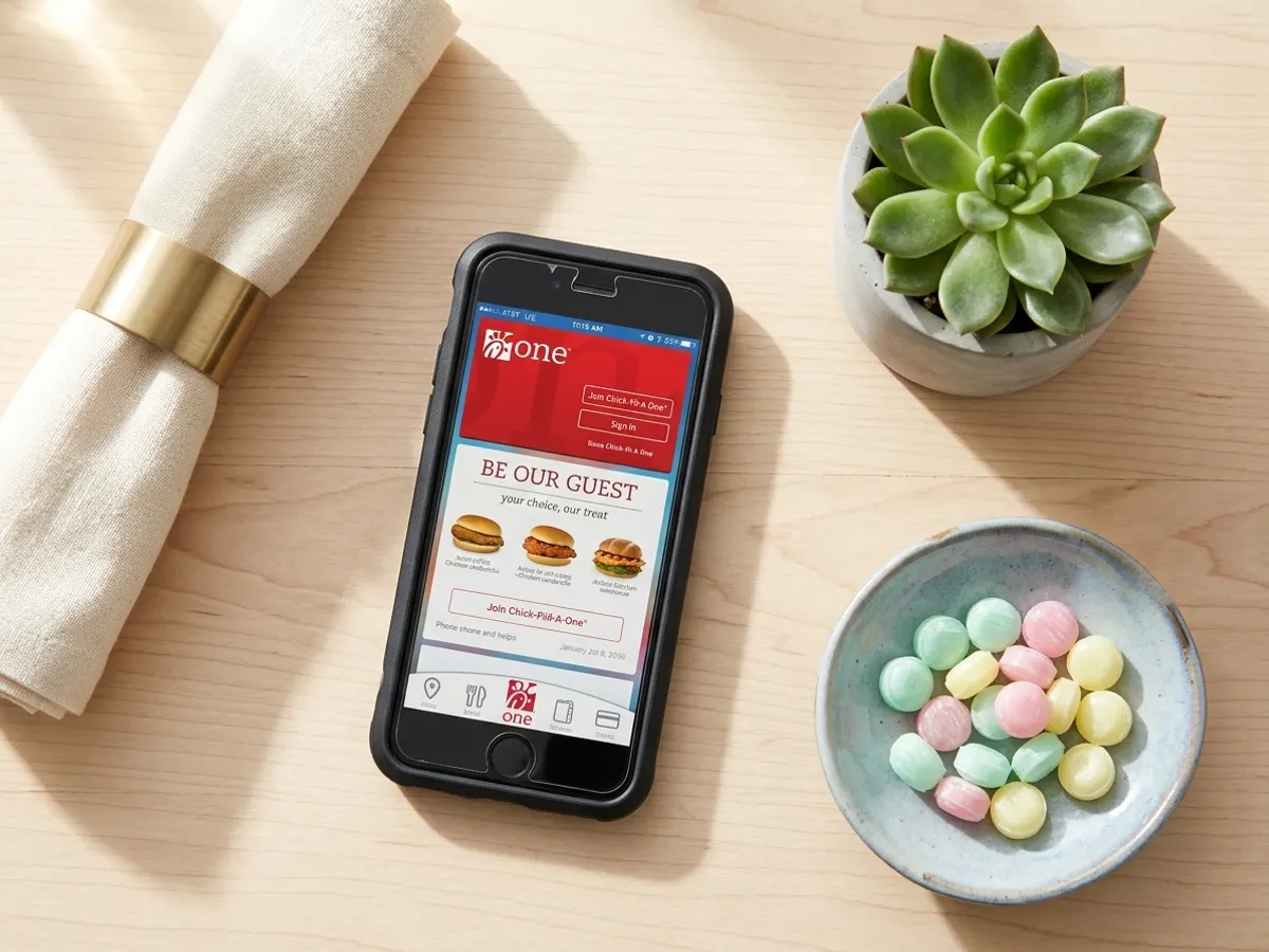 Celebrate Your Birthday with a FREE Chick-fil-A Treat, flat lay with succulent and candy dish