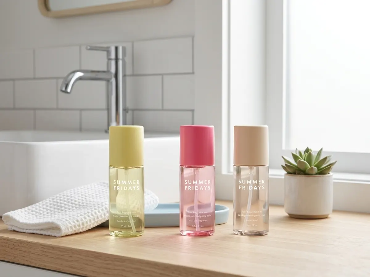 Get Summer Fridays Body Fragrance Mist FREE After Cashback, bathroom vanity with natural morning light