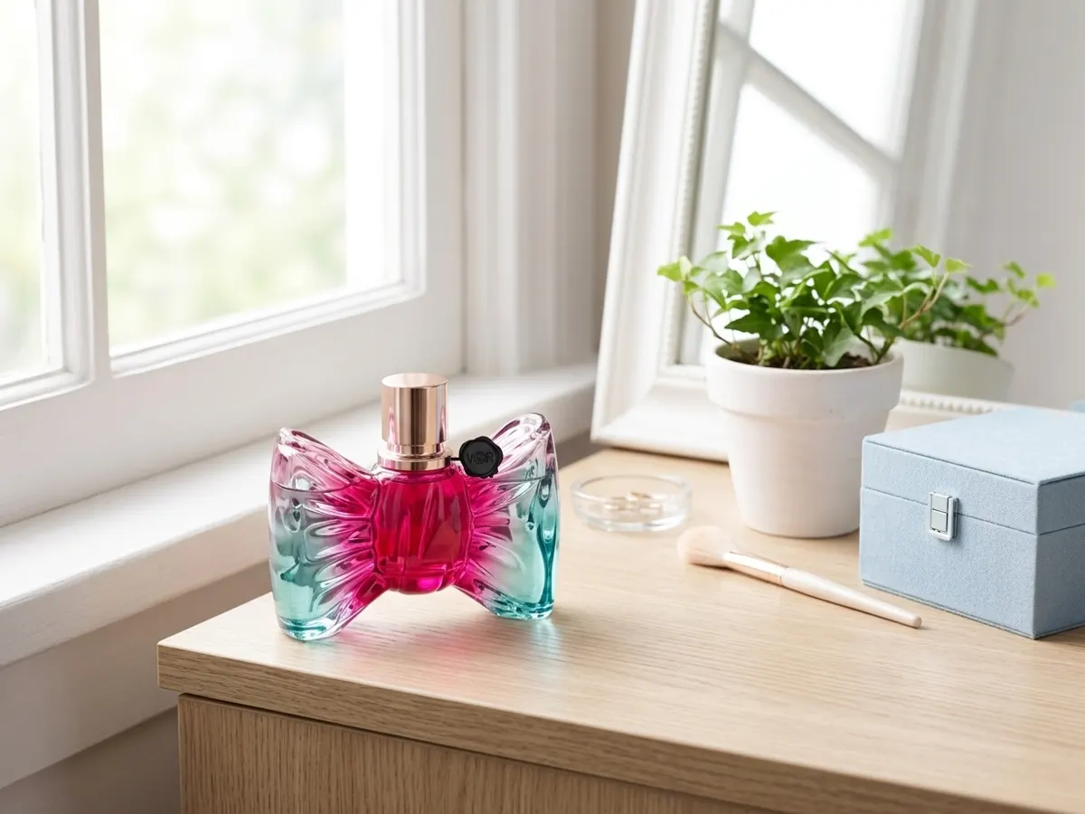 Try Viktor & Rolf Bonbon FREE with a Fragrance Sample, vanity scene with natural morning light