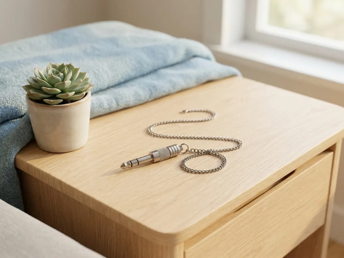 Try Crate Hackers FREE for 14 Days + Get a DJ Necklace, product on bedroom nightstand in natural light