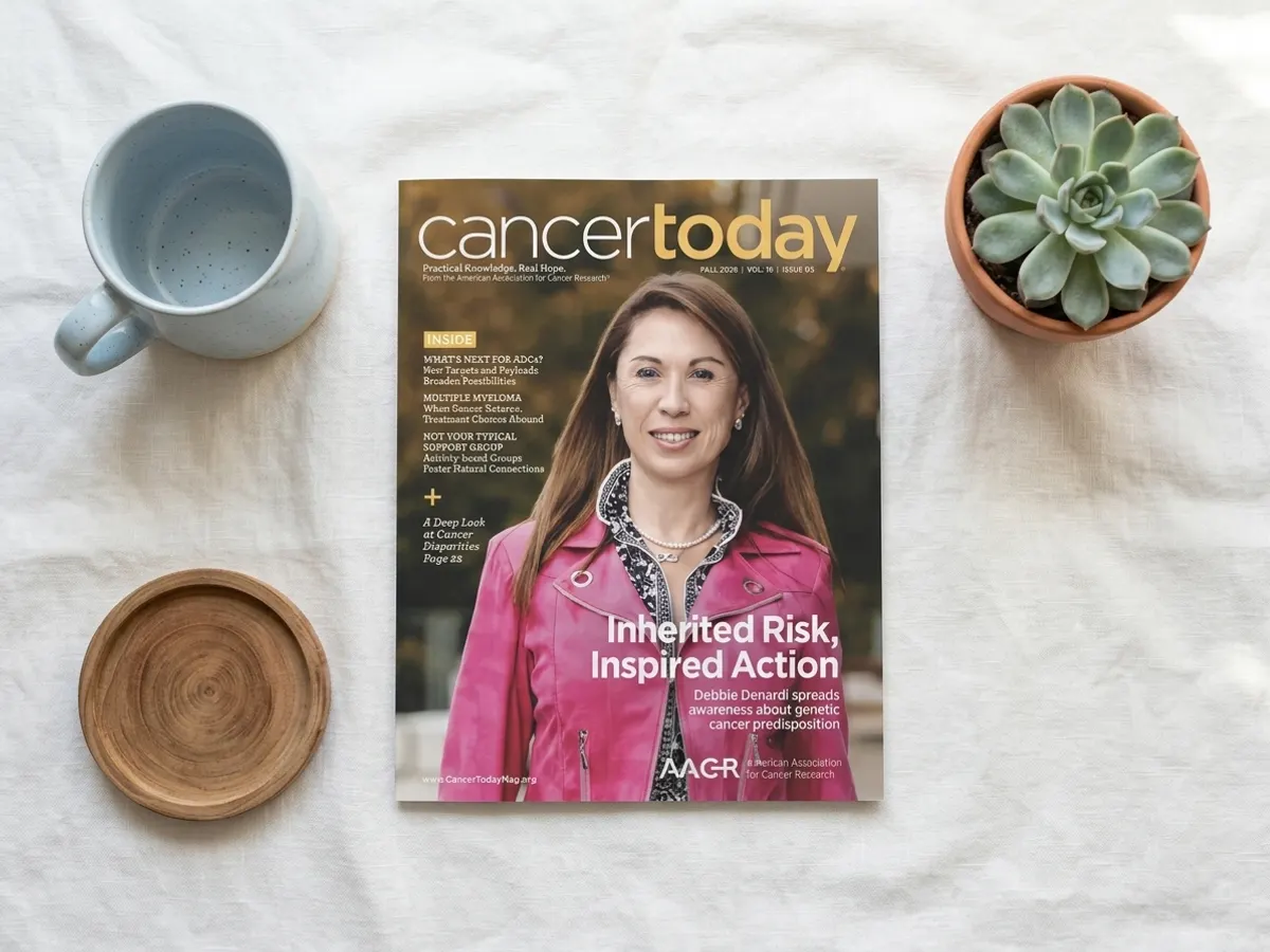 FREE Cancer Today Magazine for Patients, Survivors, and Caregivers, magazine flat lay with morning coffee setup