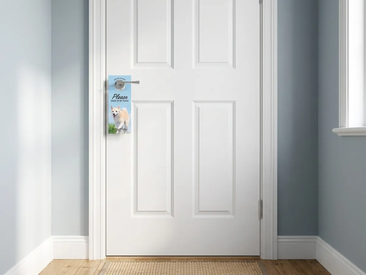 Grab FREE Bring Fido Stickers & Door Hanger, product positioned on home entryway door