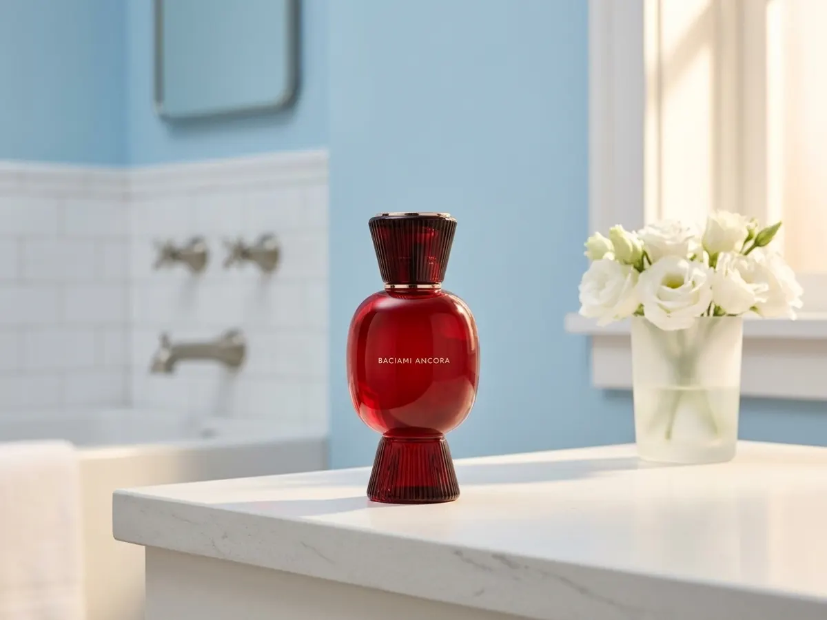 Find Your New Favorite Scent with a FREE Bvlgari Sample, product displayed on bathroom vanity