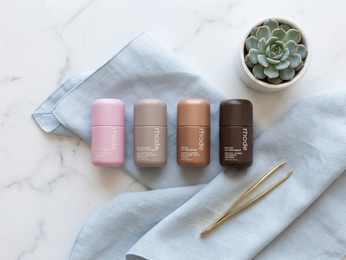 Shine Bright with a FREE Rhode Luminizer at Sephora, luminizer arranged with botanical and beauty props
