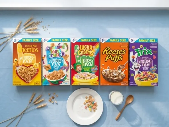 Win $20,000 and a VIP Trip to Shaq's Fun House from General Mills, overhead styled flat lay with props