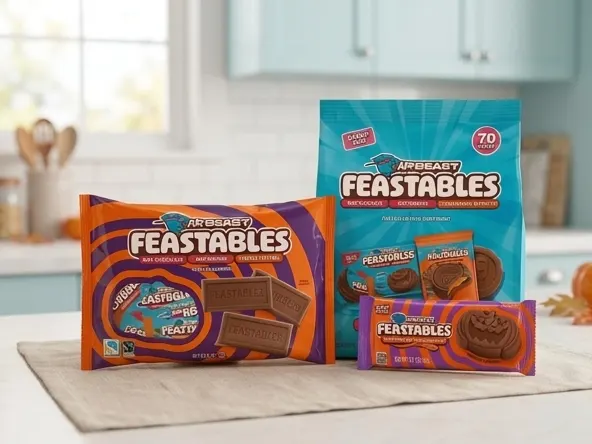 Win $10,000 in the Feastables Halloween Sweepstakes, product ready to use on kitchen counter