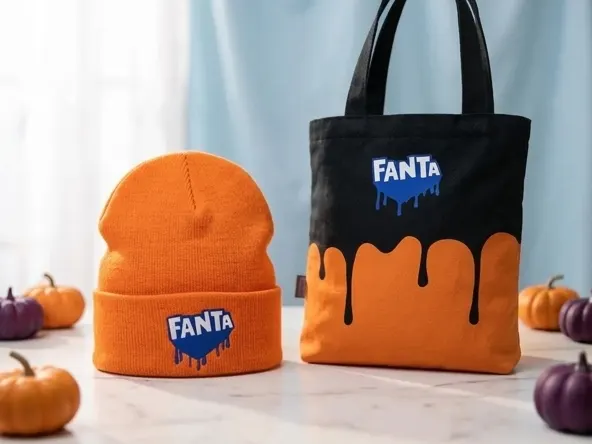 Spin Daily for a FREE AMC Movie Ticket with Fanta's Spook the Wheel, product angled on marble with autumn decor