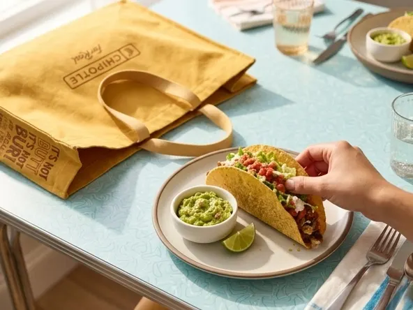 Enter to Win 1 of 8000 FREE Big Ass Chipotle Bags, taco lunch with fresh toppings ready