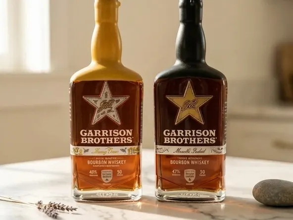 Win 1 of 250 FREE Garrison Brothers Distillery Tours for Two, elegant close-up on marble with natural light