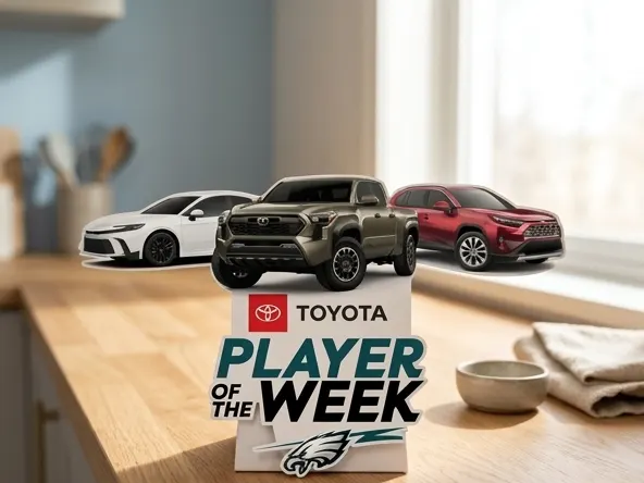 Vote for an Eagles Player and Win a FREE Toyota Vehicle, kitchen counter with diffused natural daylight