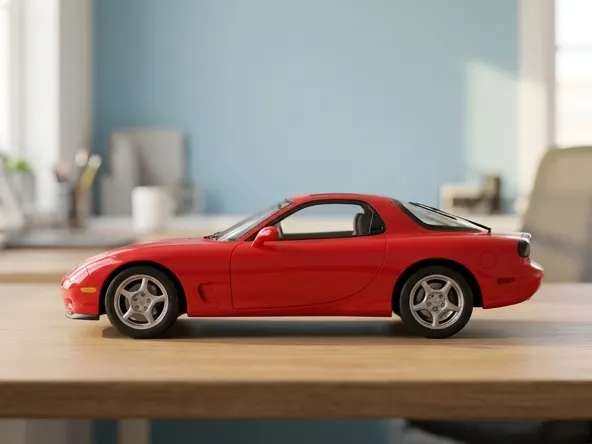 Win a FREE 1993 Mazda RX-7 FD3S Sports Car, luxury vehicle displayed on workspace