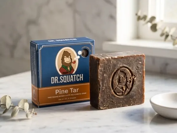 File a Claim in the Dr. Squatch All Natural Settlement, close-up product on marble with minimal styling