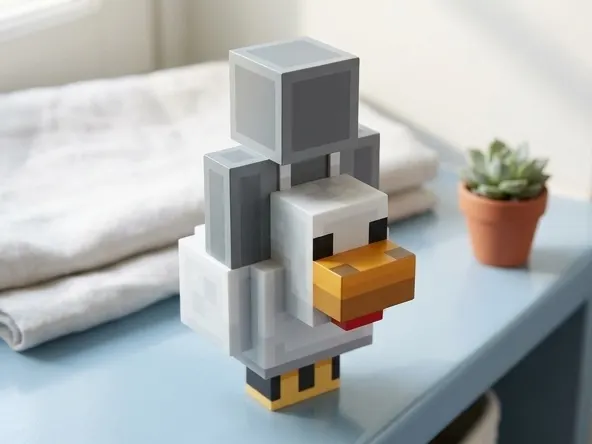 Get a FREE Minecraft Inflatable Chicken Suit Cosmetic, close-up product display on styled shelf