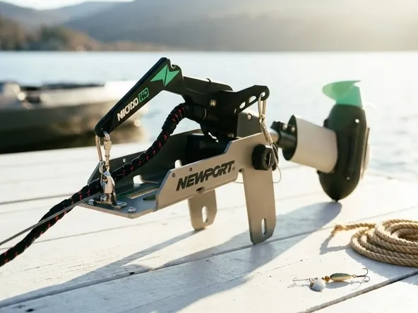 Win a FREE Motorized Kayak Fishing Setup from Newport Vessels, close-up angle on weathered dock surface