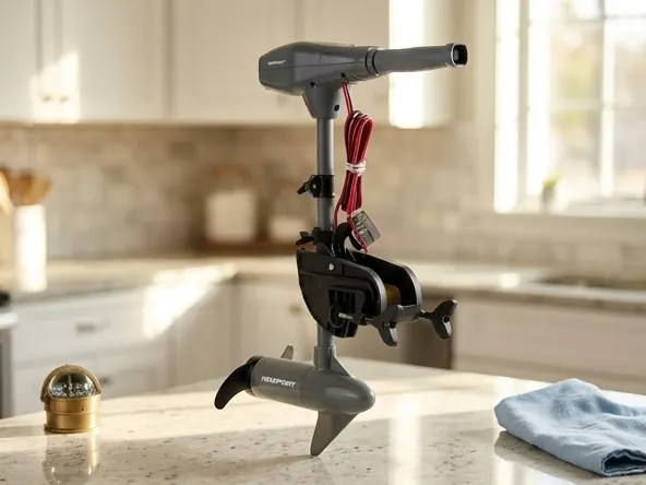 Win a FREE Motorized Kayak Fishing Setup from Newport Vessels, kitchen counter scene with soft background blur