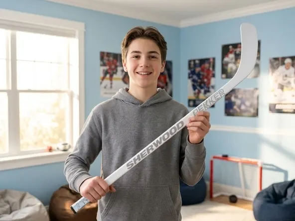 Enter for a Chance to Win a FREE Autographed Sherwood Mini Stick, teen ready to play with compact hockey stick