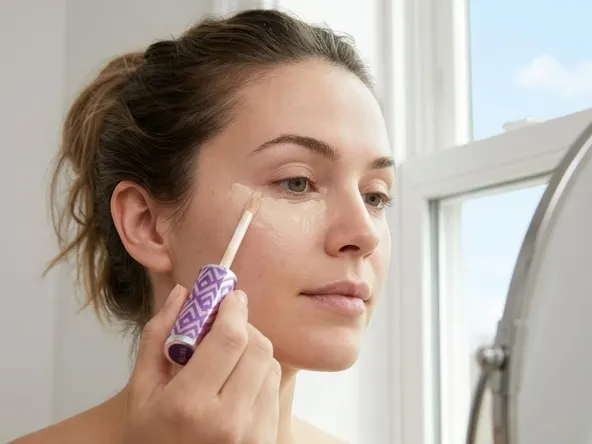 Enter to Win a FREE Tarte 2026 Holiday Collection Set, applying concealer under eyes in natural light