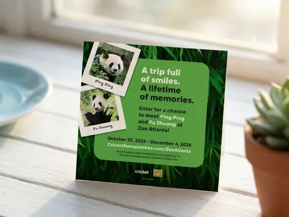 Win a FREE Zoo Atlanta Family Trip Worth Thousands with Cricket Wireless, close-up on styled white surface