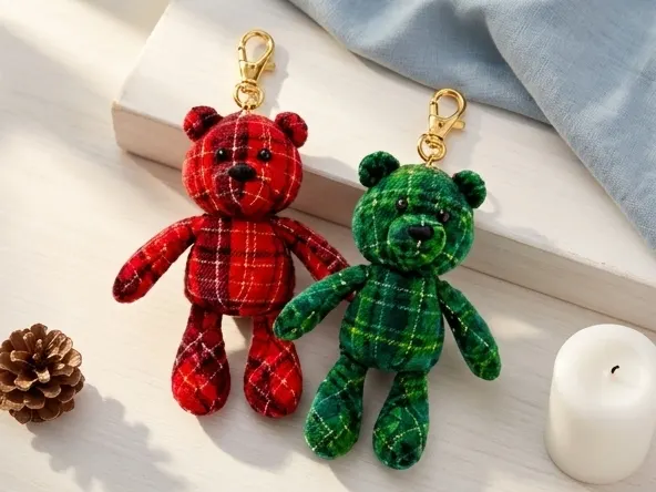 Grab a FREE Holiday Bear Keychain at Target, holiday keepsake on textured white surface