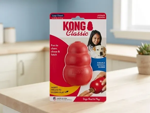 Claim a FREE Kong Toy with NexGard Paw Promise Signup, product on bright kitchen counter