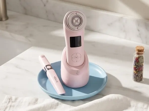 Enter to WIN an EVENSKYN Skincare Device Bundle FREE, skincare device on elegant marble vanity
