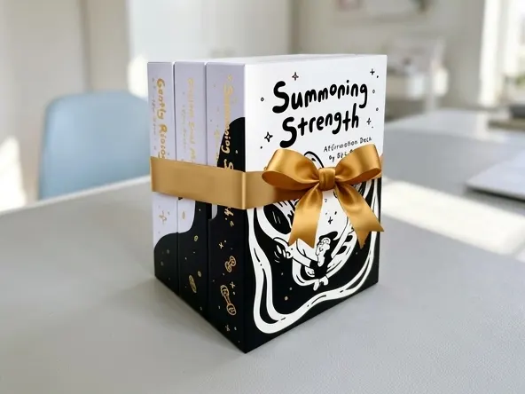 Enter Daily to WIN a FREE Epic Bones Affirmation Deck Bundle, cards displayed on workspace ready to use