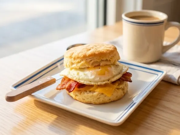 Claim a FREE Biscuit Belly Meal for Veterans on November 11, warm biscuit sandwich with egg and bacon