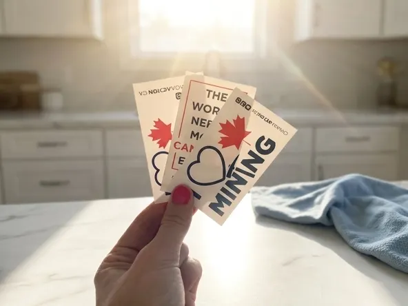 Claim FREE Canada Action Environmental Stickers by Mail, product displayed on home kitchen counter