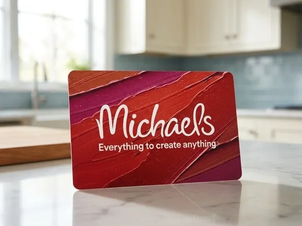 Enter Daily for a Chance to Win a FREE $1,500 Michaels Gift Card, kitchen counter with daylight and blurred backdrop