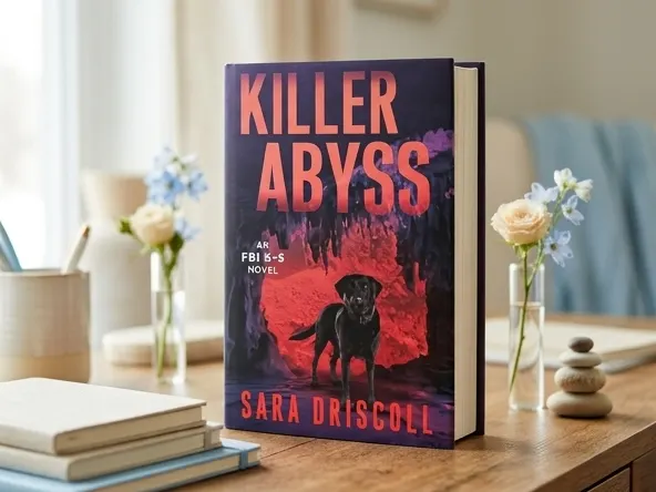Enter to WIN a FREE Copy of Killer Abyss FBI K-9 Thriller, book placed on home office desk
