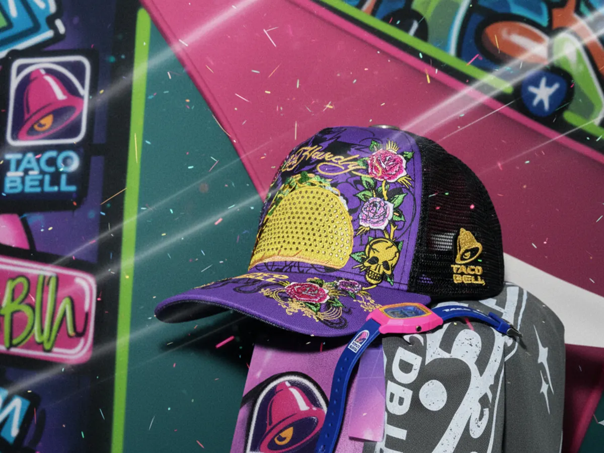 Free Taco Bell x Ed Hardy Hat — Only While Supplies Last! — free sample: Taco Bell Rewards members can enter today from 5–6 PM ET to win one of 500 free Taco Bell x Ed Hardy