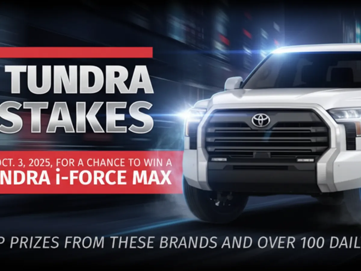 Ready to Roll? Win a 2025 Toyota 4Runner! — free sample: Enter daily through Oct. 4, 2025, for a chance to win a 2025 Toyota Tundra Limited or one of 100+ ot