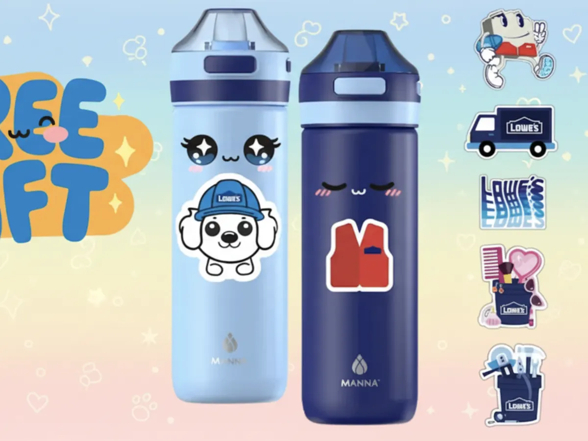 One Day Only – Free MANNA Kids’ Bottle & Stickers at Lowe’s! — free sample: Stop by Lowe’s on Friday, Sept. 6 at 10 AM for a FREE Kids’ MANNA Water Bottle & Sticker Set—no purc