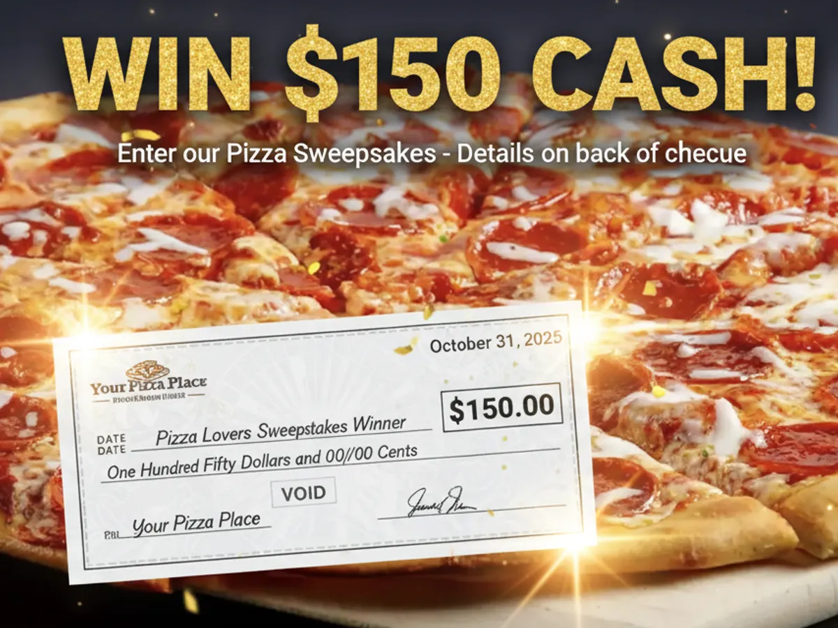 Celebrate with Pizza, Win $150 to Share with Loved Ones: free sample: Enter the Valpak Pizza Lovers Sweepstakes to win one of three $150 checks! Enter daily until October