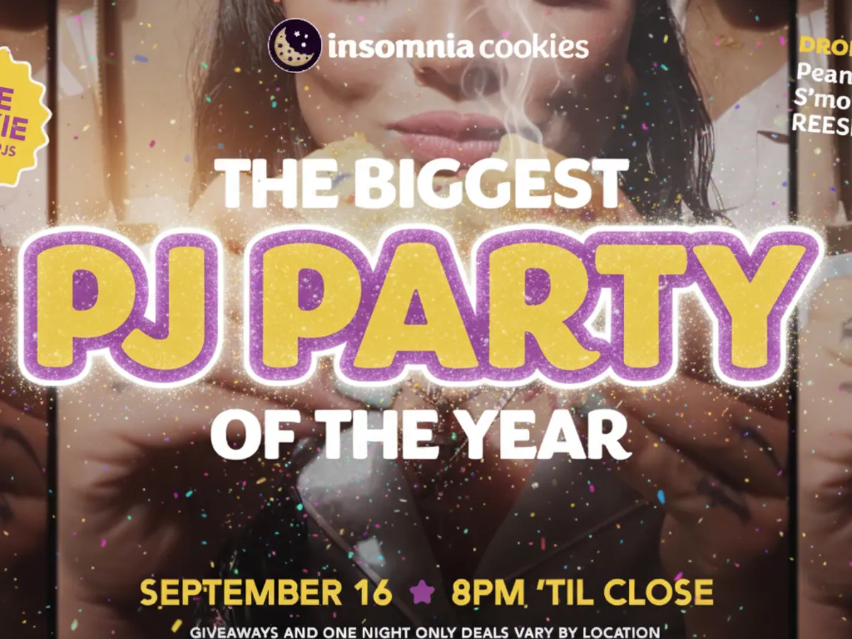 Join the PJ Party at Insomnia Cookies and Score a FREE Cookie! — free sample: Celebrate Insomnia Cookies’ National PJ Party Night on Sept 16! From 8 PM to close, Rewards Members 