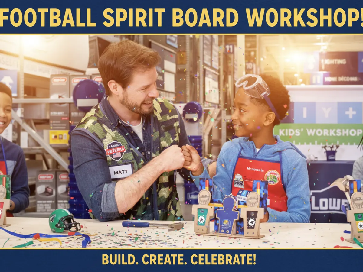 Kids Build Football Spirit Boards for FREE at Lowe’s—Sept 20! — free sample: Lowe’s free kids workshop on Sept 20, 10 AM–1 PM! Build a Football Spirit Board—register now to save