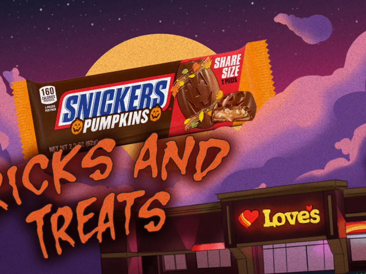 Love’s Travel Stops Giveaway: FREE Snickers Pumpkin! — free sample: Get a FREE Snickers Pumpkin at Love’s! 🍫 Download the Love’s Connect app to redeem. Ends 10/28 whil