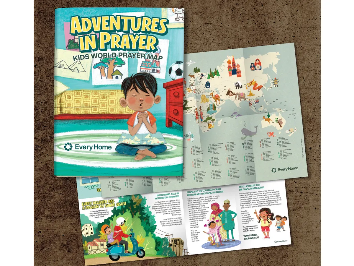 Step-by-Step: Claim Your FREE Kid’s World Prayer Map — free sample: Get a FREE map for kids from Every Home for Christ, shipped free with no payment info needed. Order 