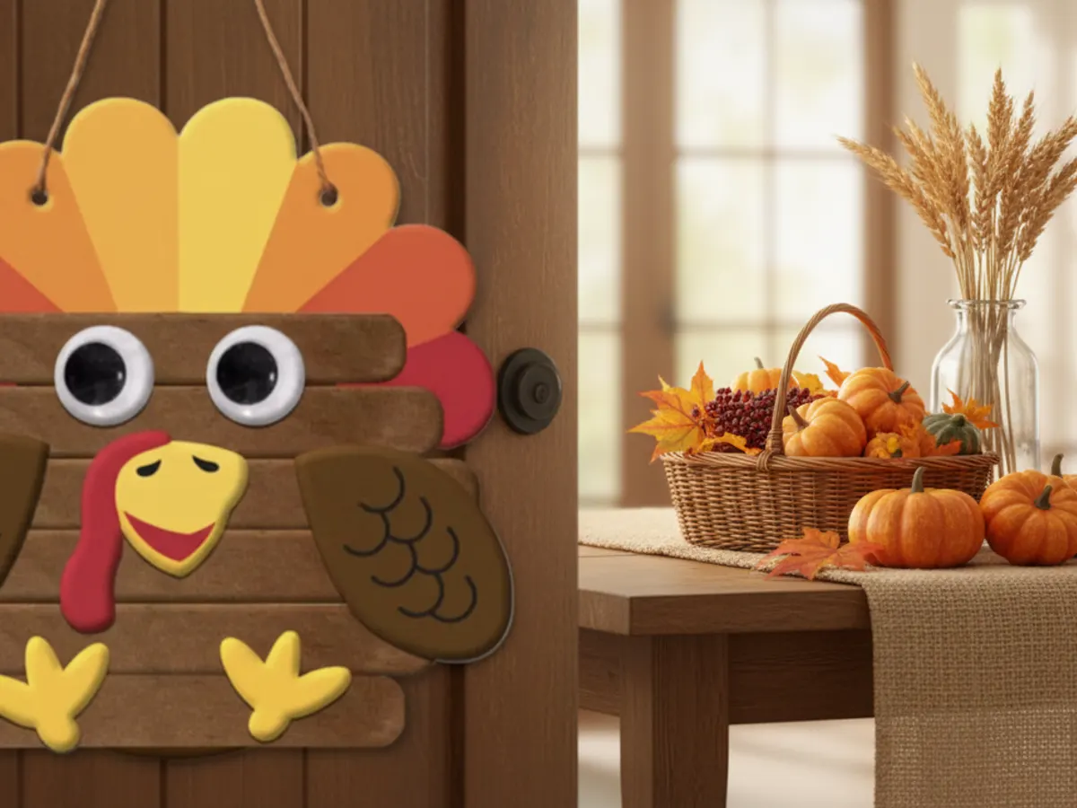 Gobble, Glue & Go! Free Turkey Door Hanger Craft — free sample: Join JCPenney’s FREE Kids Zone Event on Nov 8! Kids make a Turkey Door Hanger Craft (supplies limite