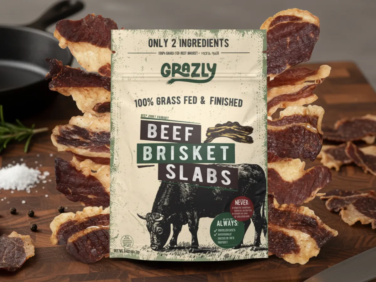 Savor the Perfection: Grazly Brisket Jerky, Free for a Limited Time. — free sample: Follow @GrazlyJerky on Instagram and DM them “Sample” for a chance to get a free Beef Brisket Slabs